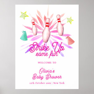 Poster Menina Faça um Strike no Boliche Chamada de Bem-vi