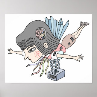 Poster Menina fantasia mecânica.