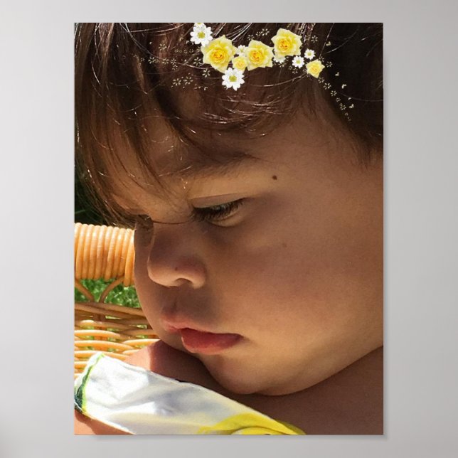 Pôster menina flores amarelas (Frente)
