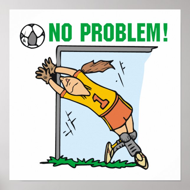 Pôster Menina, Futebol Goalie T-shirts e presentes (Frente)