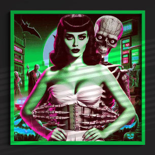 Poster Menina Horror VHS dos anos 80