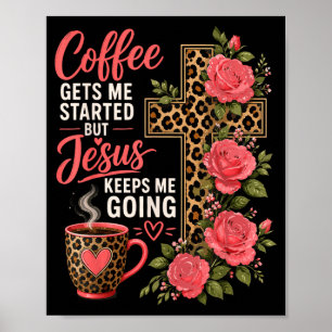 Poster Menina Jesus Café Mulheres Fé Cristã Crente