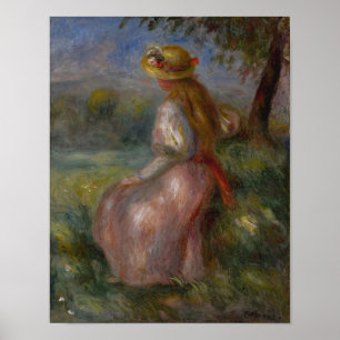 Poster Menina Jovem de Rosa por Renoir