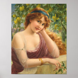 Poster Menina junto à árvore de limão por Emile Vernon