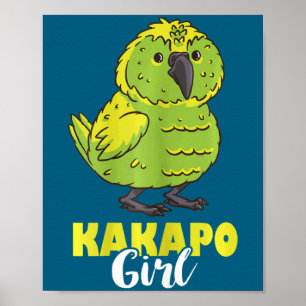 Poster Menina Kakapo Kakapo Pássaro Kakapo Papagaio