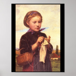 Pôster Menina Knitting', Albert_Portraits