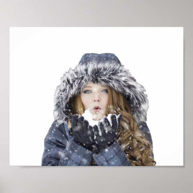 Poster Menina linda no inverno (Frente)