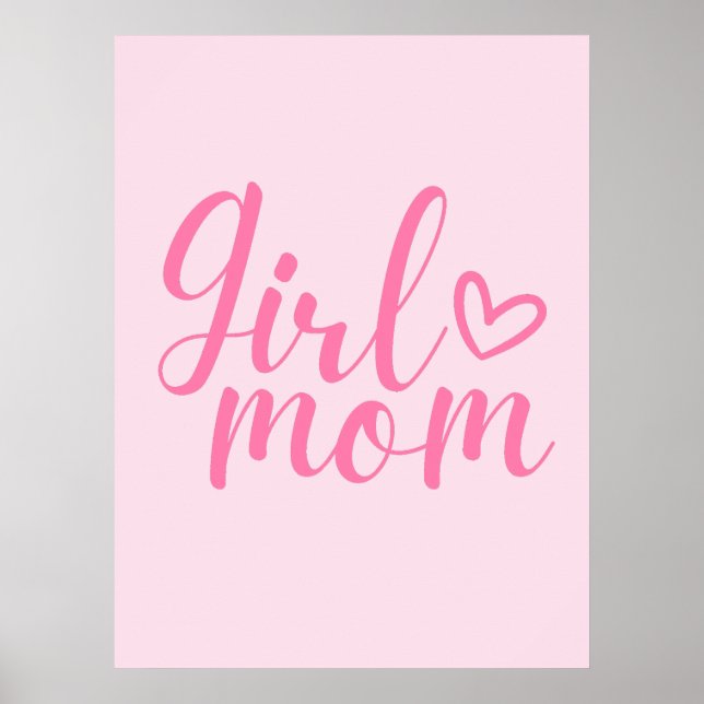 Poster Menina Mãe - Cota Inspirativa Rosa para Mães (Frente)
