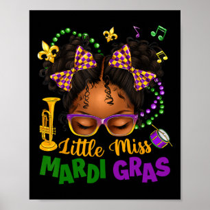 Poster Menina Mardi Gras Afro Messy Bun Girls Kids N
