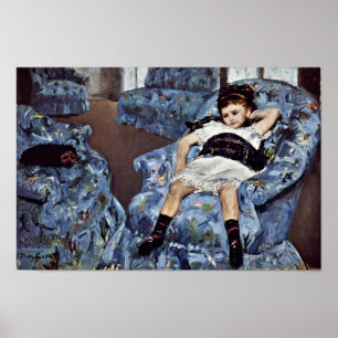 Pôster Menina na poltrona azul por Cassatt Mary (melhor