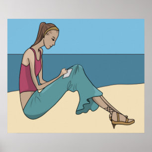 POSTER MENINA NA PRAIA