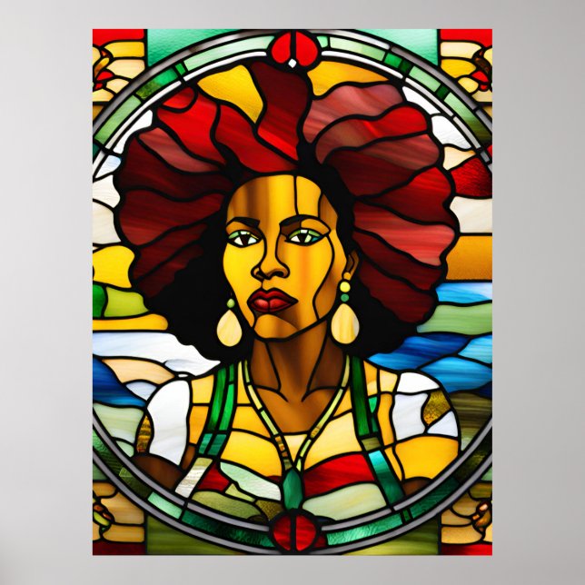 Poster Menina negra melanina irmã rainha rainha mãe irmã (Frente)