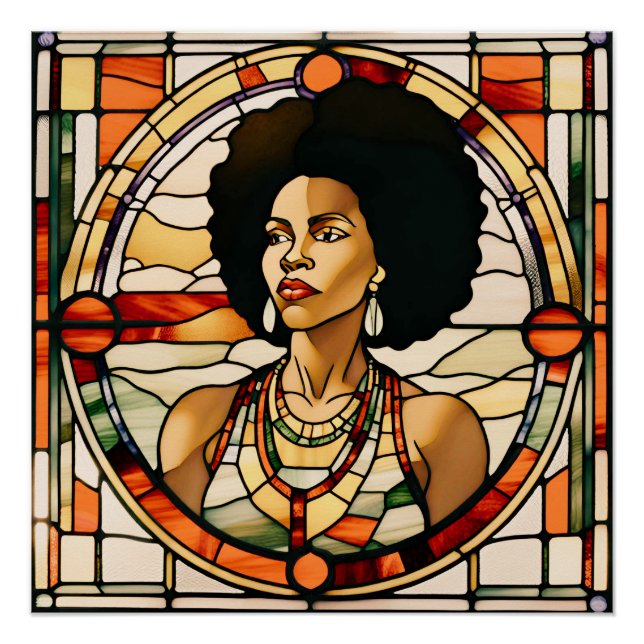 Pôster Menina negra melanina irmã rainha rainha mãe irmã (Frente)