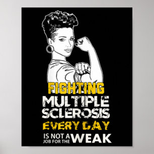 Poster Menina Negra Múltipla Esclerose Guerreira Forte Mu