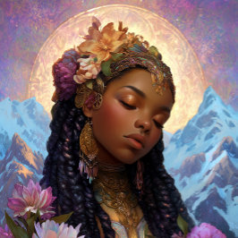 Poster Menina Negra Rainha Negra Arte Fantasia Deusa