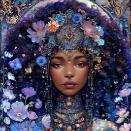 Poster Menina Negra Rainha Negra Arte Fantasia Deusa