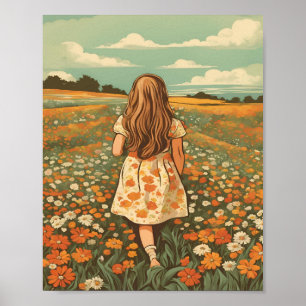 Poster Menina no campo de flores