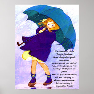 Pôster "Menina noroeste pacífica da sombra de chuva "