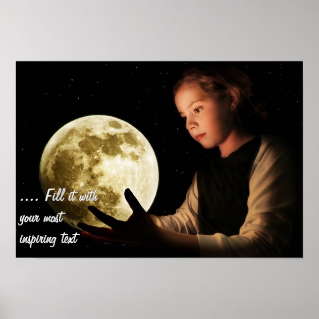 Poster Menina olhando para a lua (Frente)