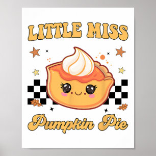 Poster Menina Pequena de Ação de Graças Little Miss Pumpk