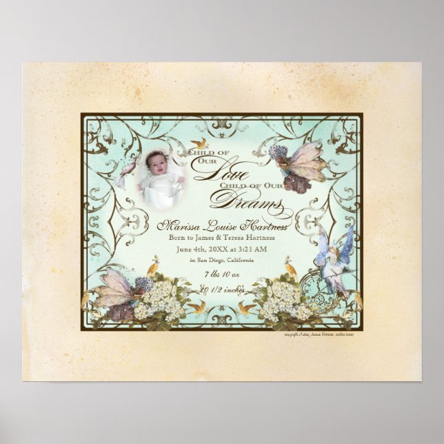 Poster Menina Personalizada - Princesa Faerie Encantada (Frente)