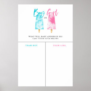 Poster Menina Picolé Sinal de Previsão de Gênero