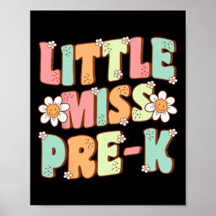 Poster Menina Pré-K Meninas De Volta À Escola Retro Daugh