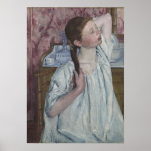Poster Menina que arranja seu cabelo, 1886 (óleo em