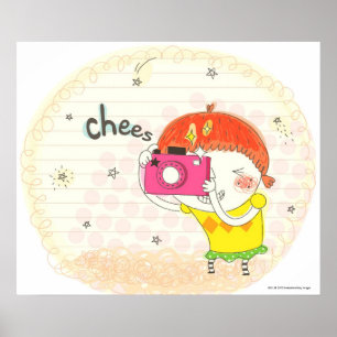 Pôster Menina que guardara a câmera, clicando