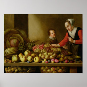 Poster Menina que vende uvas