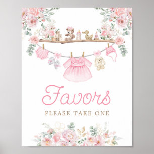 Poster Menina Roupas Rosa Vestidos Rosa Favor Sinal