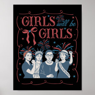 Poster Menina Será Meninas Patriótico Feminista 4 De Julh