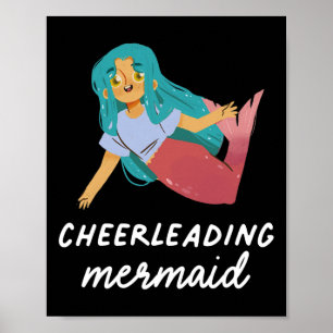 Poster Menina Sereia de Torcida Divertida Aniversário de