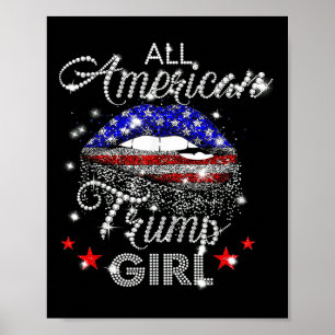 Poster Menina Trump Americana Toda Boca Diamante