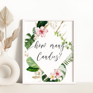 Poster Menina verde tropical chá quantos doces