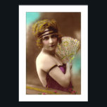 Poster menina vitoriosa com fã<br><div class="desc">Estas adoráveis senhoras vitorianas da era deco estão em uma série de cartas que podem ser usadas como vazio, personalizadas pelo comprador, ou enquadradas como um presente. A imagem está licenciada corretamente. Ela foi alterada por mim e não tem direitos de autor contra ela. Por favor, não copie. Os obrigados...</div>