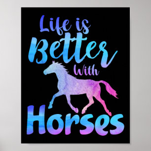 Poster Meninas Bonitas De Horseback Andam A Vida Da Camis