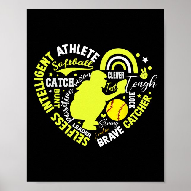 Poster Meninas Catcher Softll Ótimo Para Adolescentes Cor (Frente)