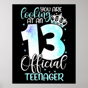 Poster Meninas de 13 Anos de Idade Fofa Oficial Adolescen