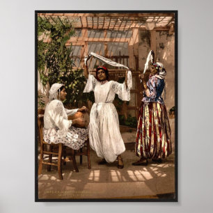 Poster Meninas de dança árabes, foto do vintage de Arge