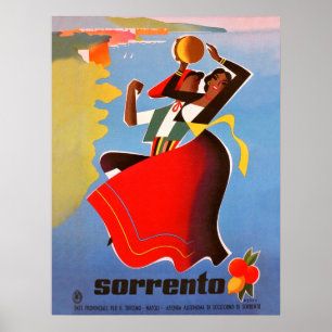 Poster Meninas de dança de Sorrento, Italia, viagens