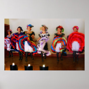 Pôster Meninas de salão de dança no oeste velho