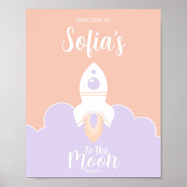 Poster Meninas do Espaço Dois do Tema do Partido da Lua