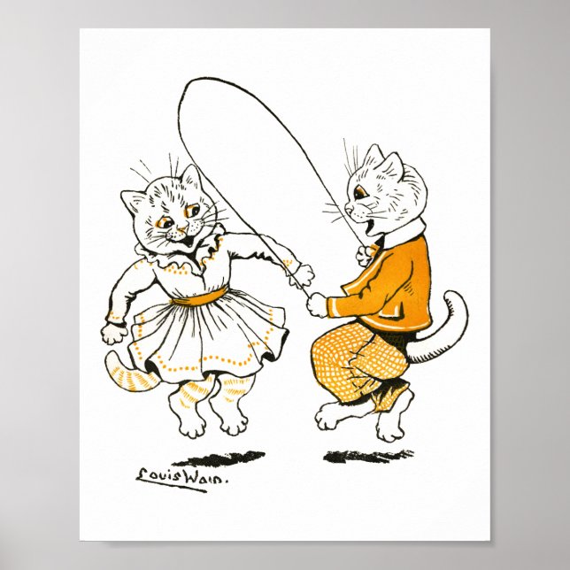 Poster Meninas e Meninos, Louis Wain (Frente)