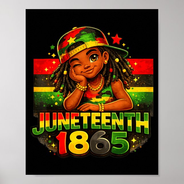 Poster Meninas fofas africanas americanas Junenth 1865 (Frente)