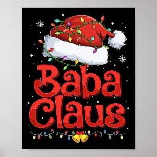 Poster Meninas Legal Baba Claus com Santa Hábito À Luz De