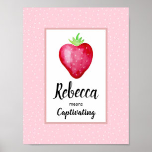 Poster Meninas Morango em Aquarela Rosa & Significado do 