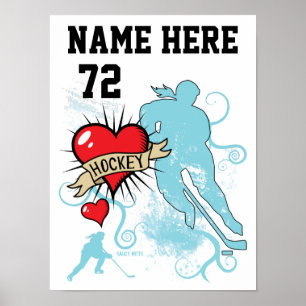 Poster Meninas Mulheres Personalizado Amor de Jogador de 