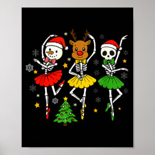 Poster Meninas Natal Ballet Esqueleto Bailarina Mulheres 