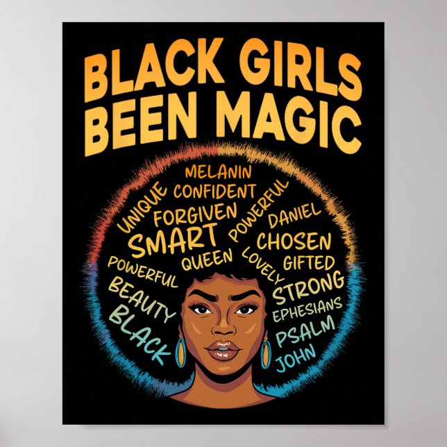 Poster Meninas Negras Foram Mágicas História Negra Melani (Frente)